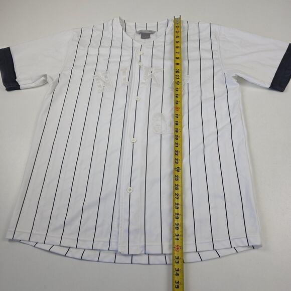 Vtg Y2k Nike Jersey Shirt Mens Extra Large Pinstripe Button Up 31 Baseball 90s - Picture 6 of 12